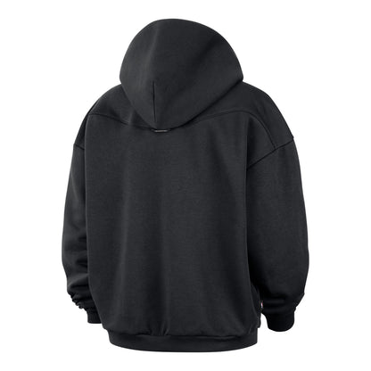 Detroit Pistons Nike 2026 Standard Issue Icon Practice Hoodie in Black - Back View