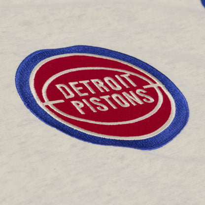 Detroit Pistons Mitchell & Ness Retro Roots Hoodie in Grey - Front View