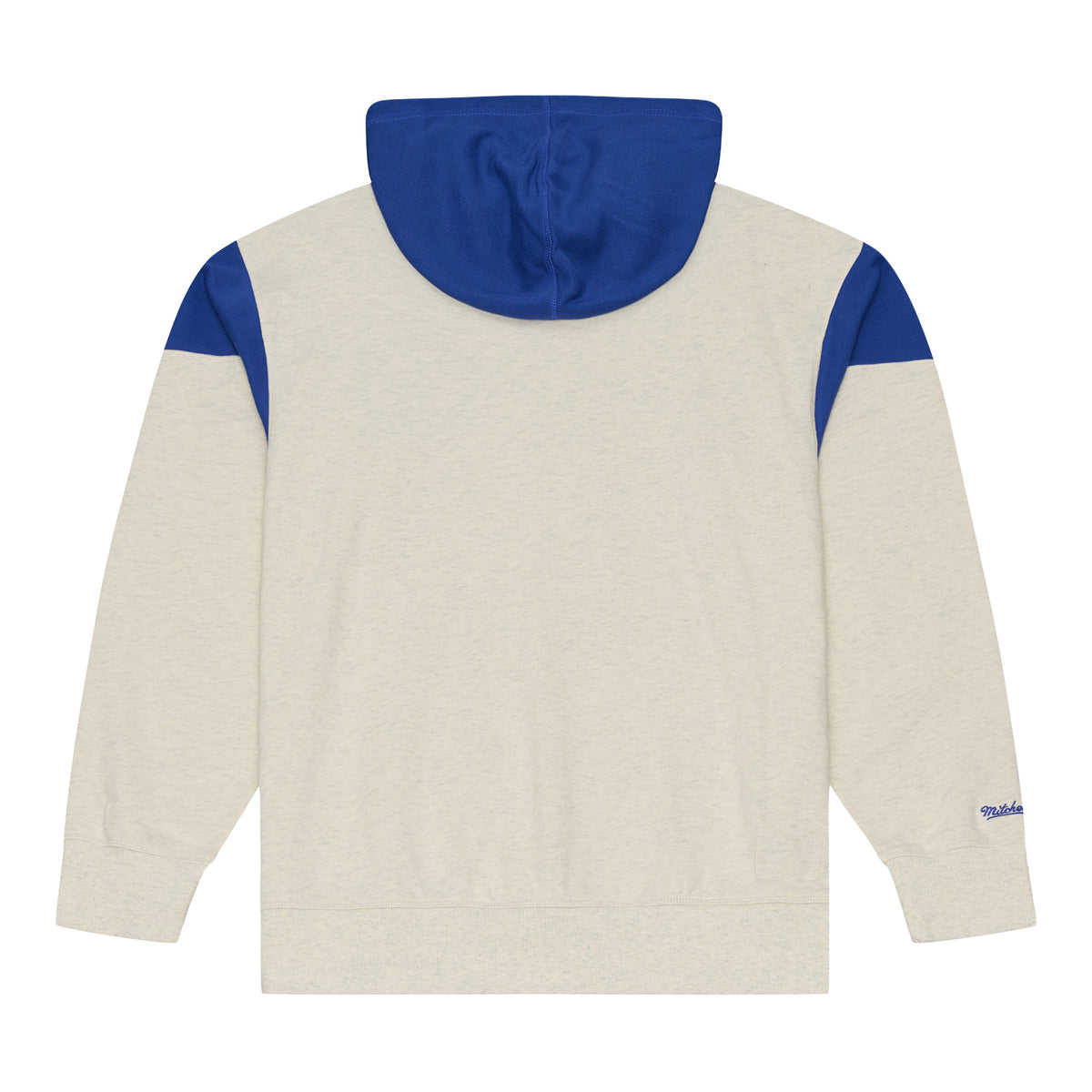 Detroit Pistons Mitchell & Ness Retro Roots Hoodie in Grey - Back View