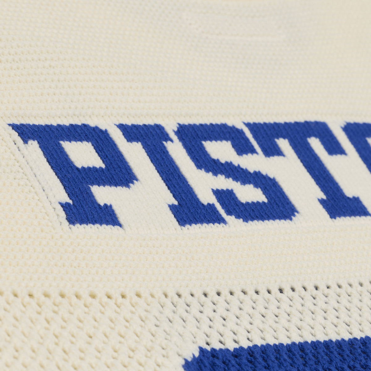 Detroit Pistons Mitchell & Ness Retro Roots Sweater in White - Back Detail View