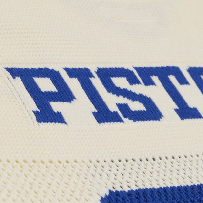 Detroit Pistons Mitchell & Ness Retro Roots Sweater in White - Back Detail View