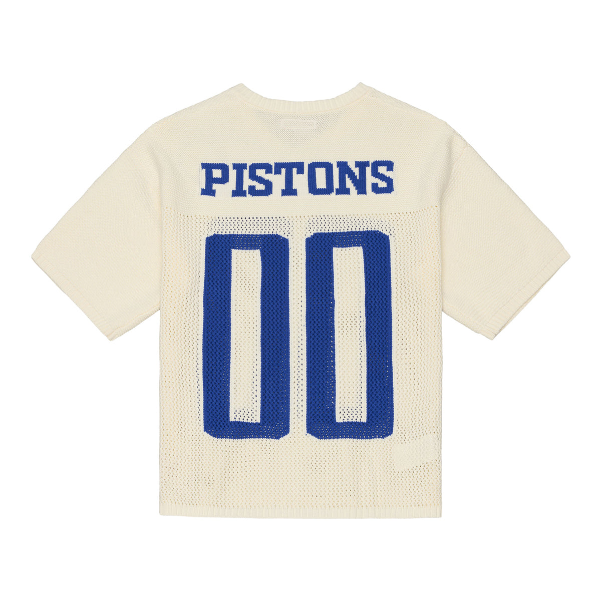 Detroit Pistons Mitchell & Ness Retro Roots Sweater in White - Back View