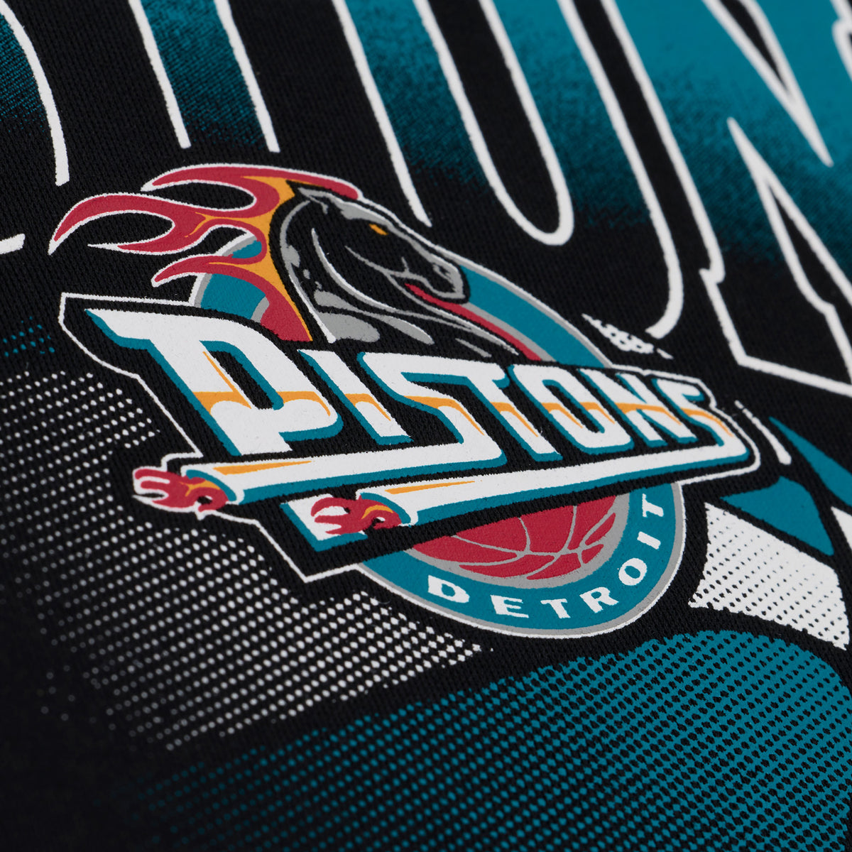 Detroit Pistons Mitchell & Ness HWC Street Hoodie in Black - Front View