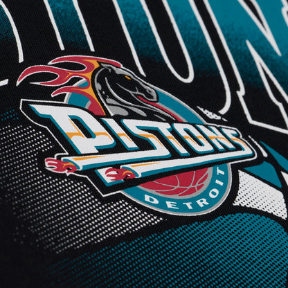 Detroit Pistons Mitchell & Ness HWC Street Hoodie in Black - Front View