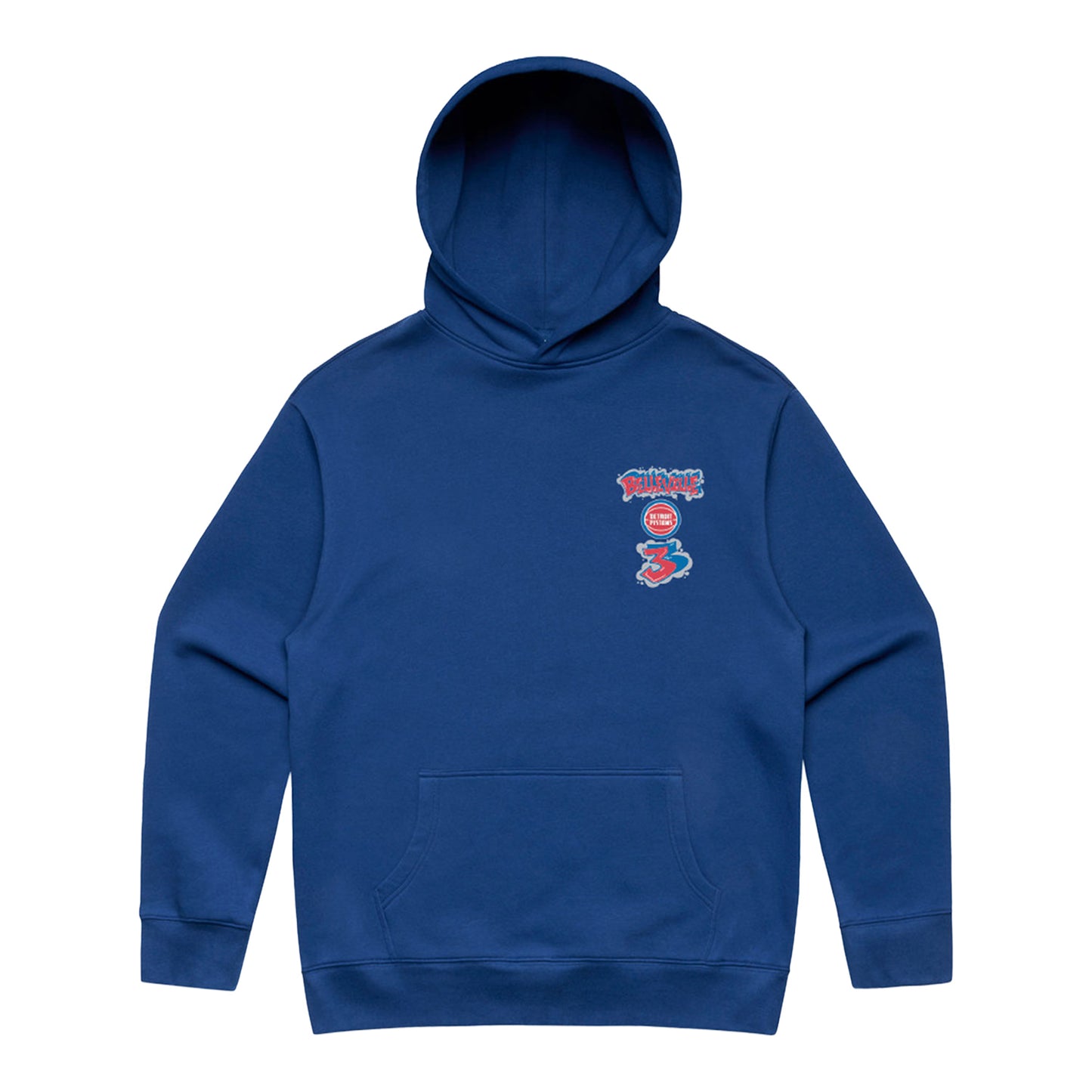 Detroit Pistons The Belleville Three Hoodie in Blue - Front View