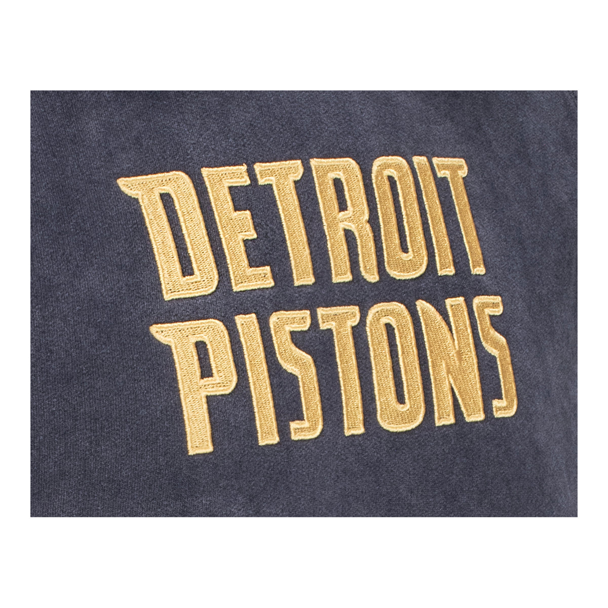 Detroit Pistons 313 Shop Black & Gold Hoodie in Black - Front Detail View