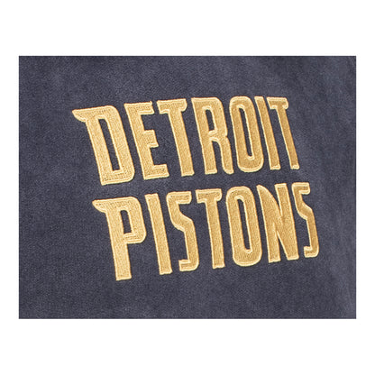 Detroit Pistons 313 Shop Black & Gold Hoodie in Black - Front Detail View