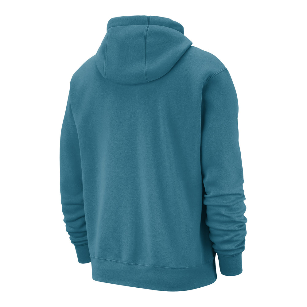 2025-26 City Edition Detroit Pistons Nike Teal Club Fleece Hoodie in Teal - Back View