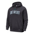 2025-26 City Edition Detroit Pistons Nike Black Club Fleece Hoodie in Black - Front View