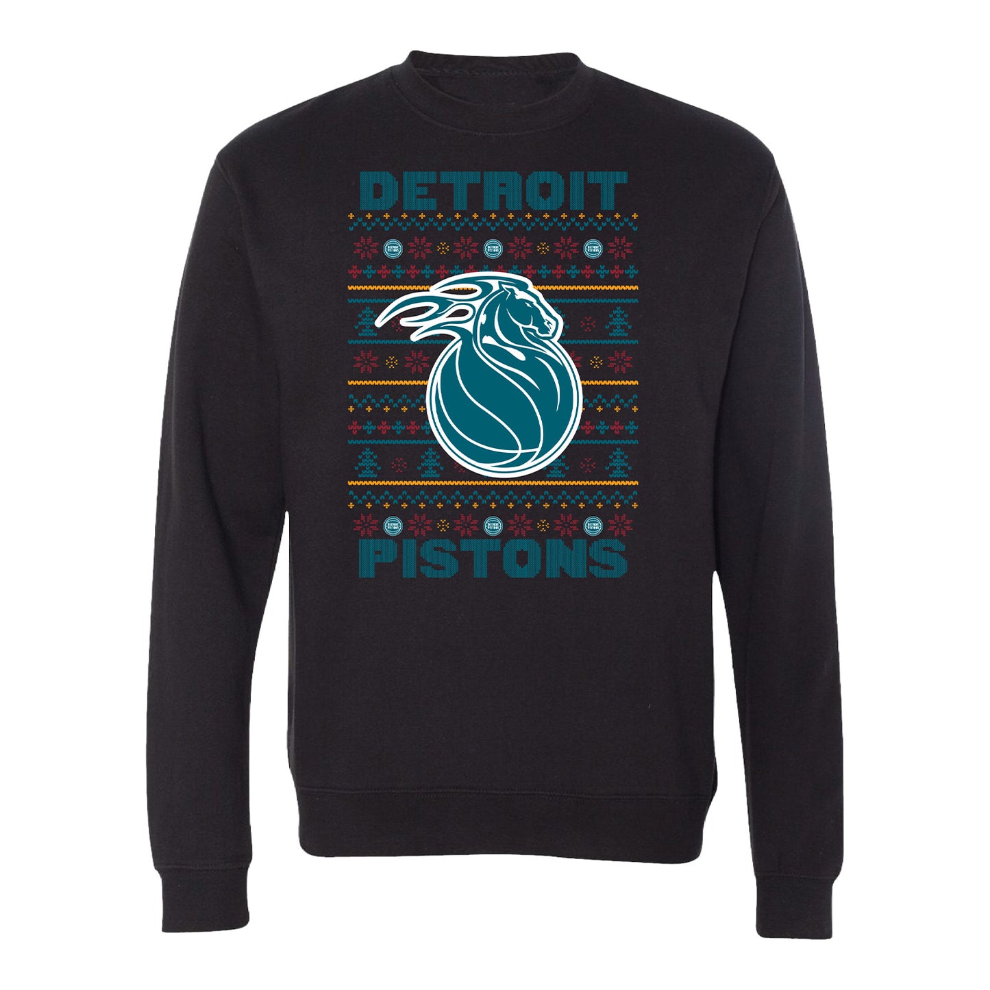 2025-26 City Edition Fairisle Print Crewneck Sweatshirt in Black - Front View