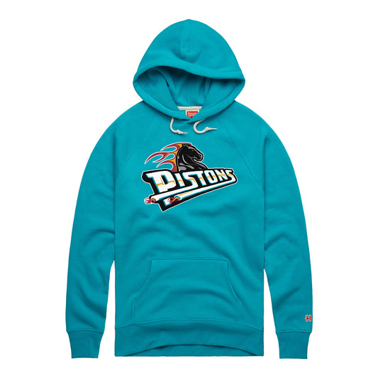 Detroit Pistons Homage Hardwood Classics Hoodie in Teal - Front view