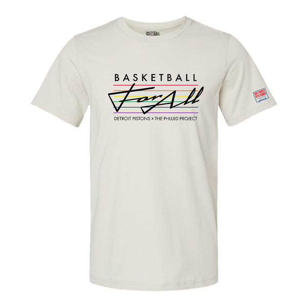 Detroit Pistons x Phluid Project Basketball For All Unisex T-shirt - front view