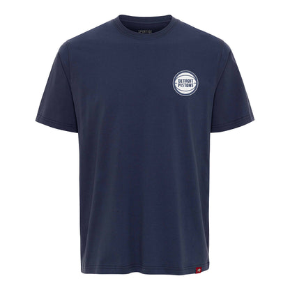 Detroit Pistons Sportiqe Duke Script T-Shirt in Blue - Front View