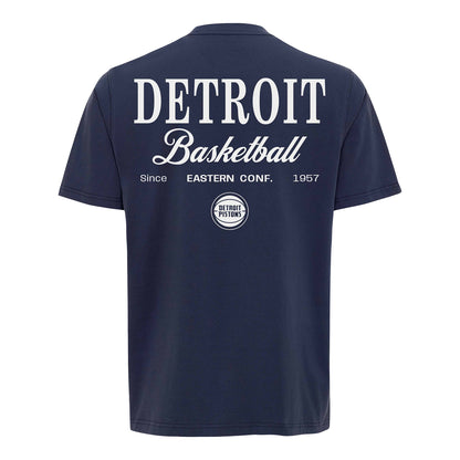 Detroit Pistons Sportiqe Duke Script T-Shirt in Blue - Back View