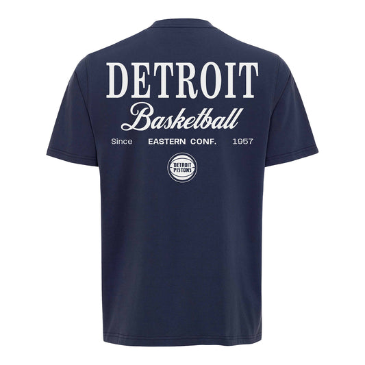 Detroit Pistons Sportiqe Duke Script T-Shirt in Blue - Back View