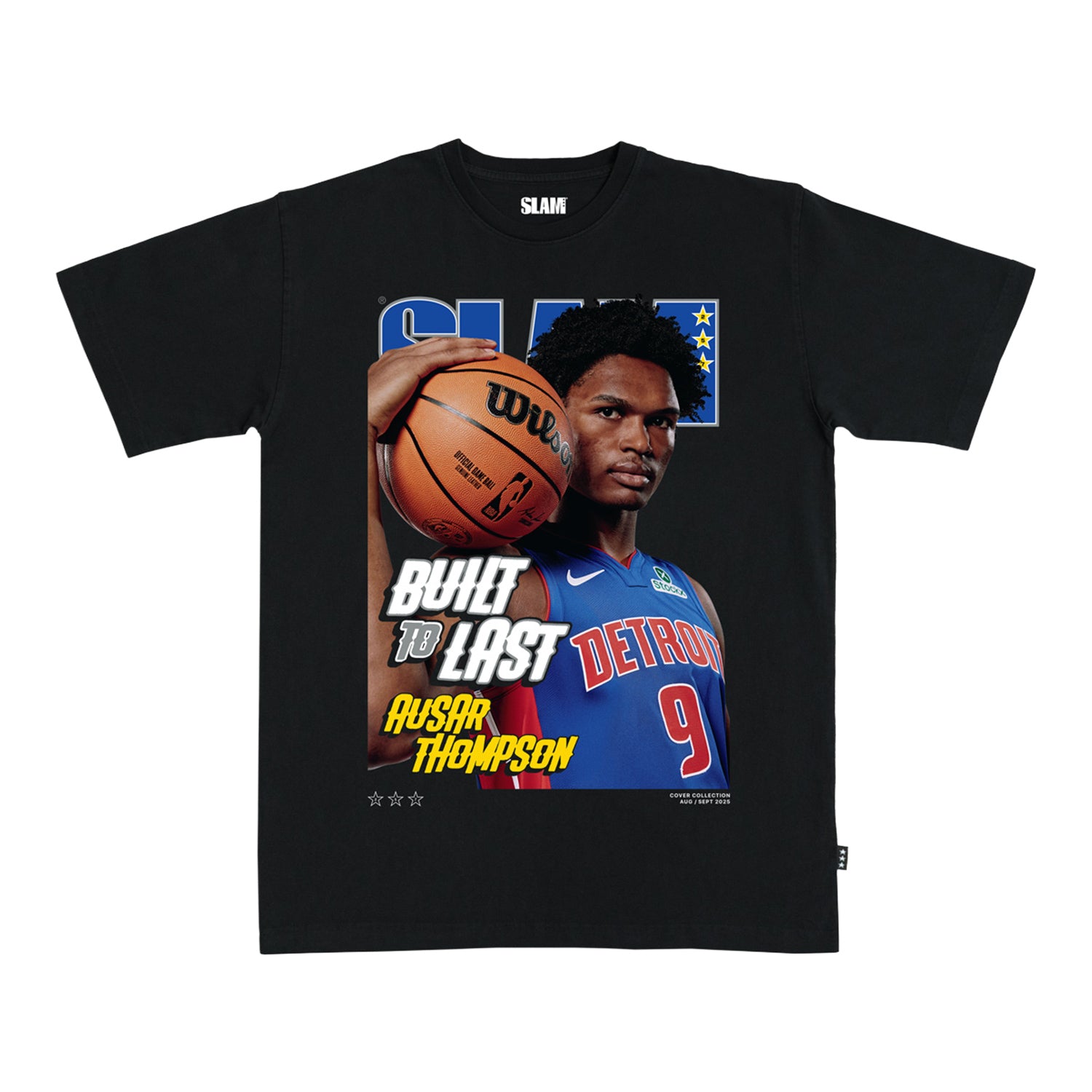 Ausar Thompson SLAM Magazine 257 Cover T-Shirt in Black - Front View