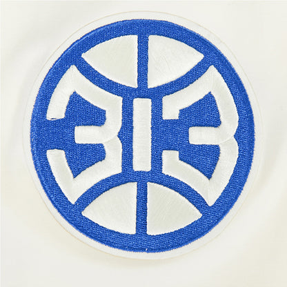 Detroit Pistons Pro Standard Modern Originals T-Shirt in White - Right Sleeve Detail View