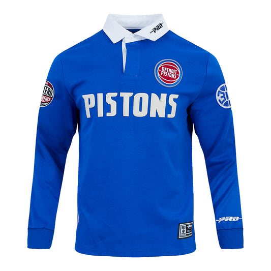 Detroit Pistons Pro Standard Modern Originals Rugby T-Shirt in Blue - Front View