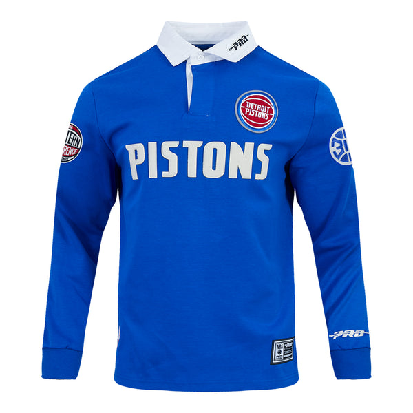 Detroit Pistons Pro Standard Modern Originals Rugby T-Shirt in Blue - Front View