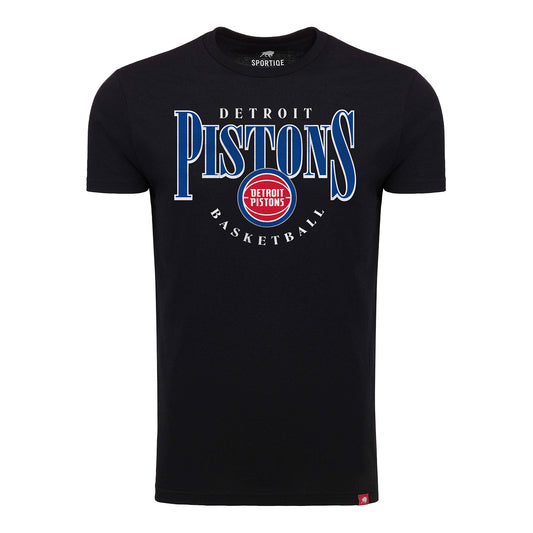 Detroit Pistons Sportiqe Comfy Arched T-Shirt in Black - Front View