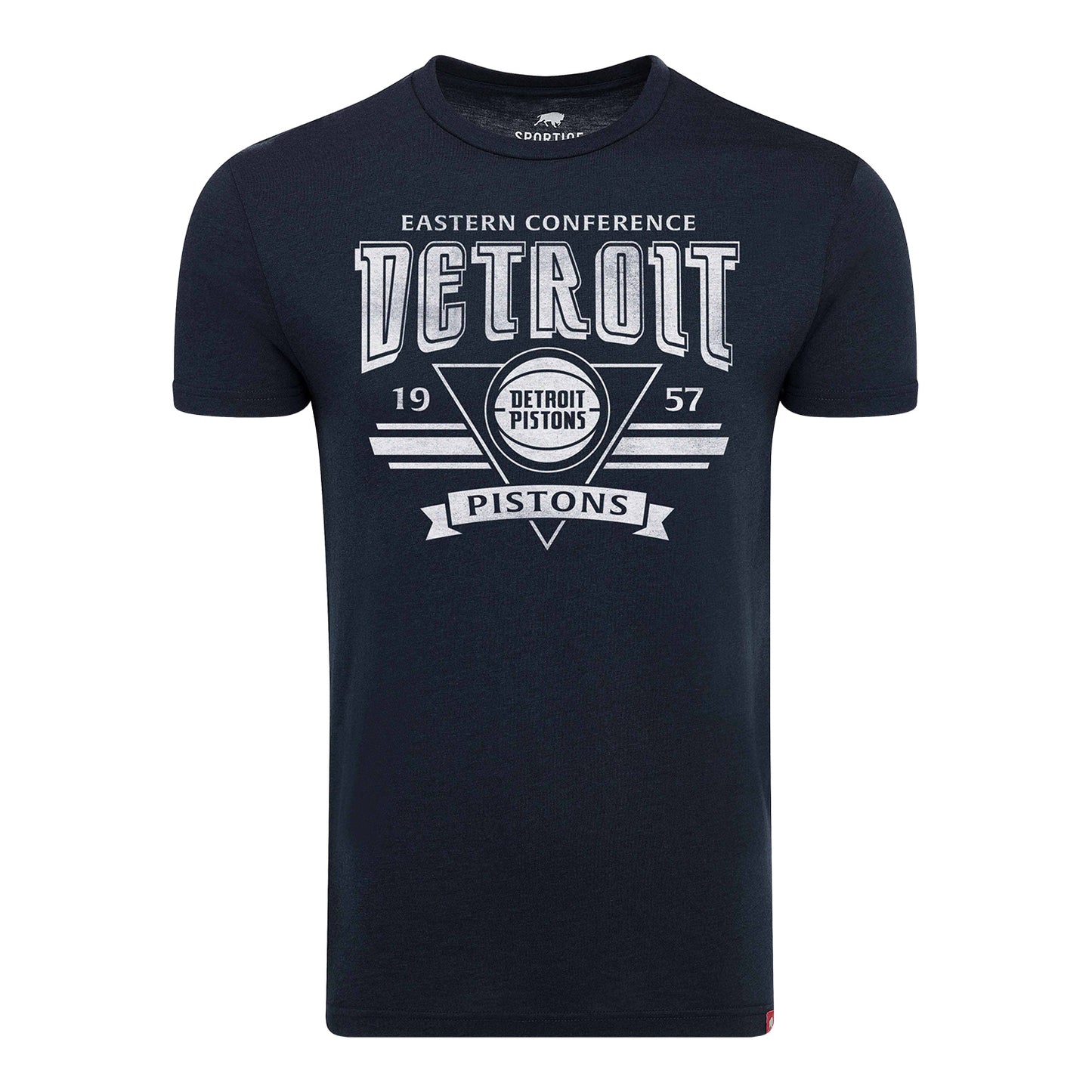 Detroit Pistons Sportiqe Comfy Retro T-Shirt in Blue - Front View