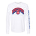 Detroit Pistons Whatupdoe Long Sleeve T-Shirt in White - Front View