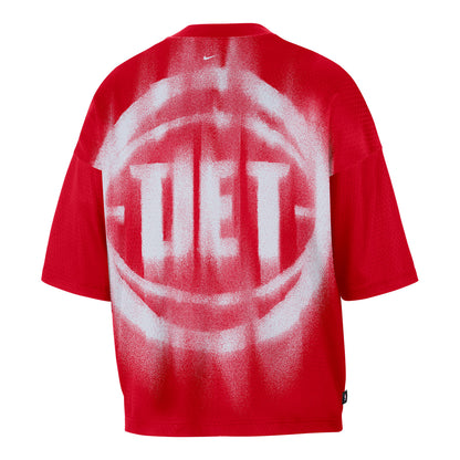 Detroit Pistons Nike 2026 Standard Issue Game Top in Red - Back View