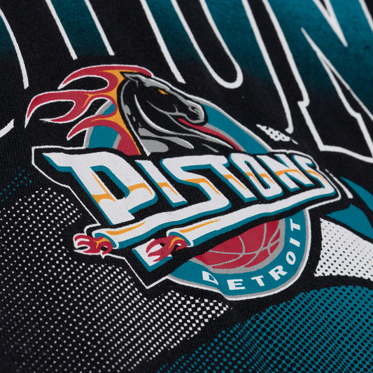 Detroit Pistons Mitchell & Ness HWC Street T-Shirt in Black - Front View