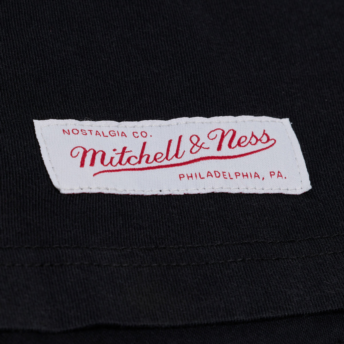 Detroit Pistons Mitchell & Ness HWC Street T-Shirt in Black - Front Patch View