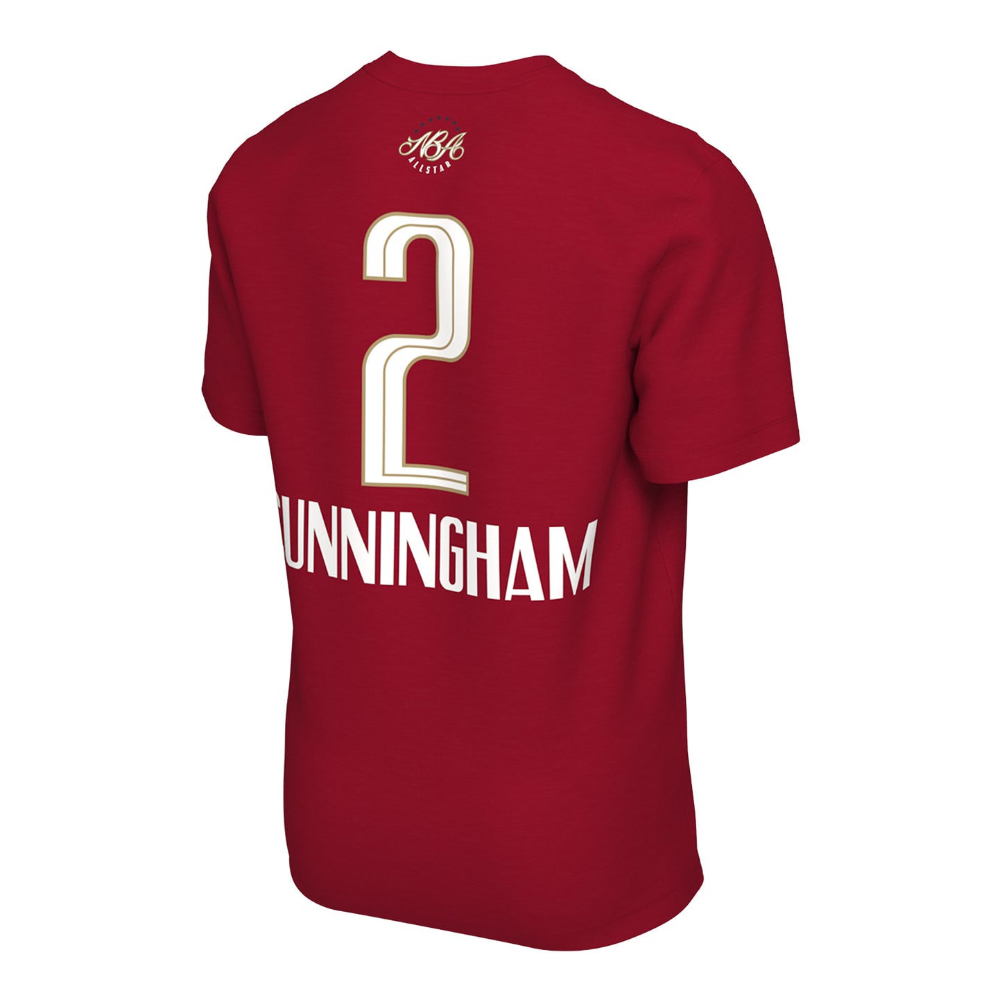 2026 NBA All Star Cade Cunningham Name & Number T-Shirt in Red - Back View