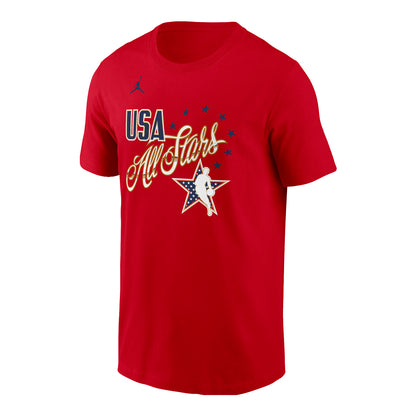 2026 NBA All Star Jalen Duren Name & Number T-Shirt in Red - Front View