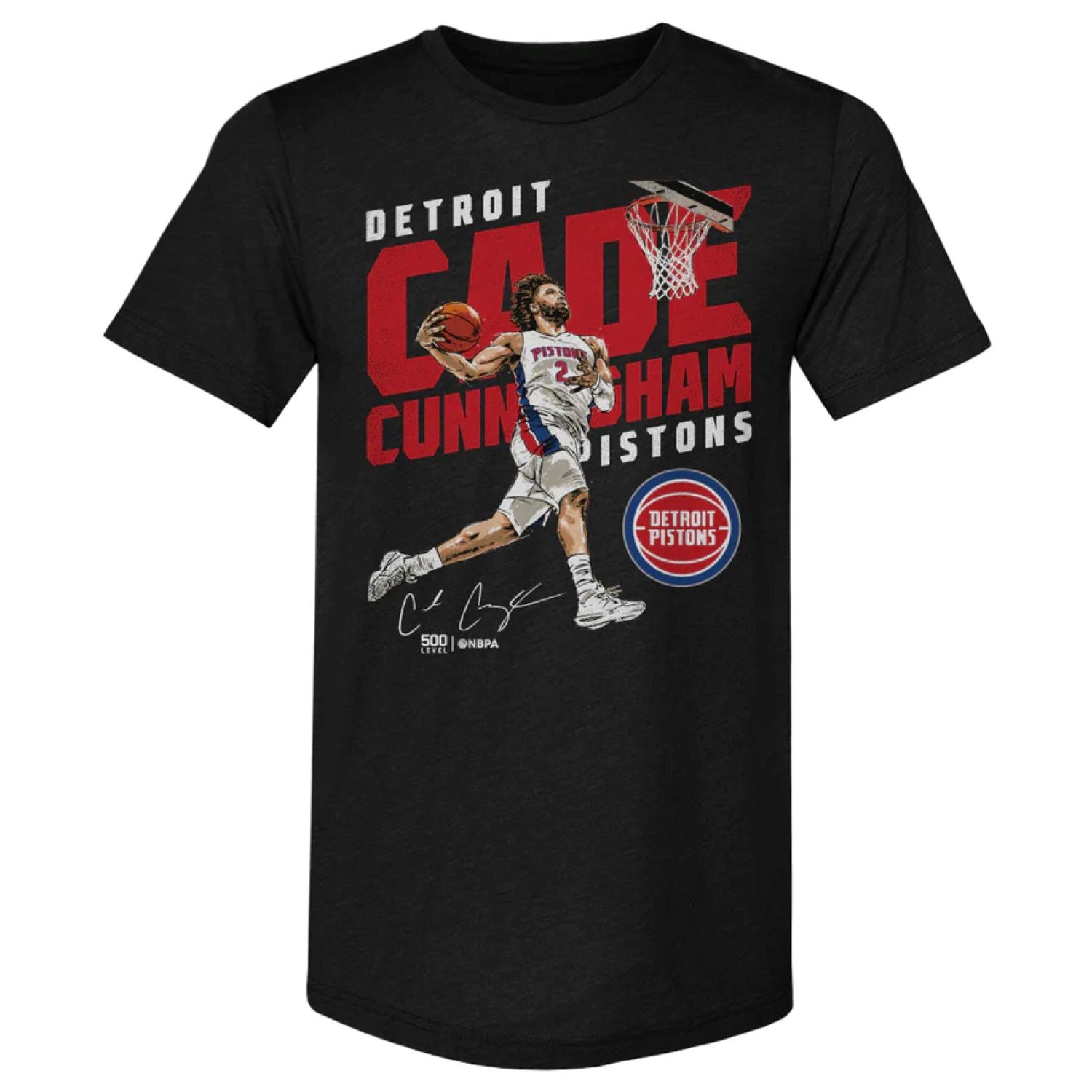 Detroit Pistons Cade Cunningham Windmill T-Shirt in black - Front View