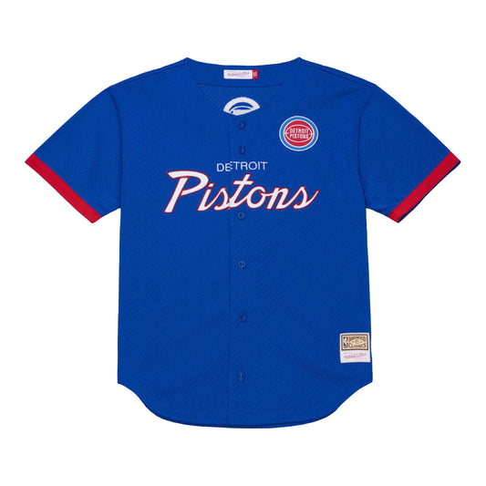 Detroit Pistons Mitchell & Ness Head Coach Baseball Jersey - Front View