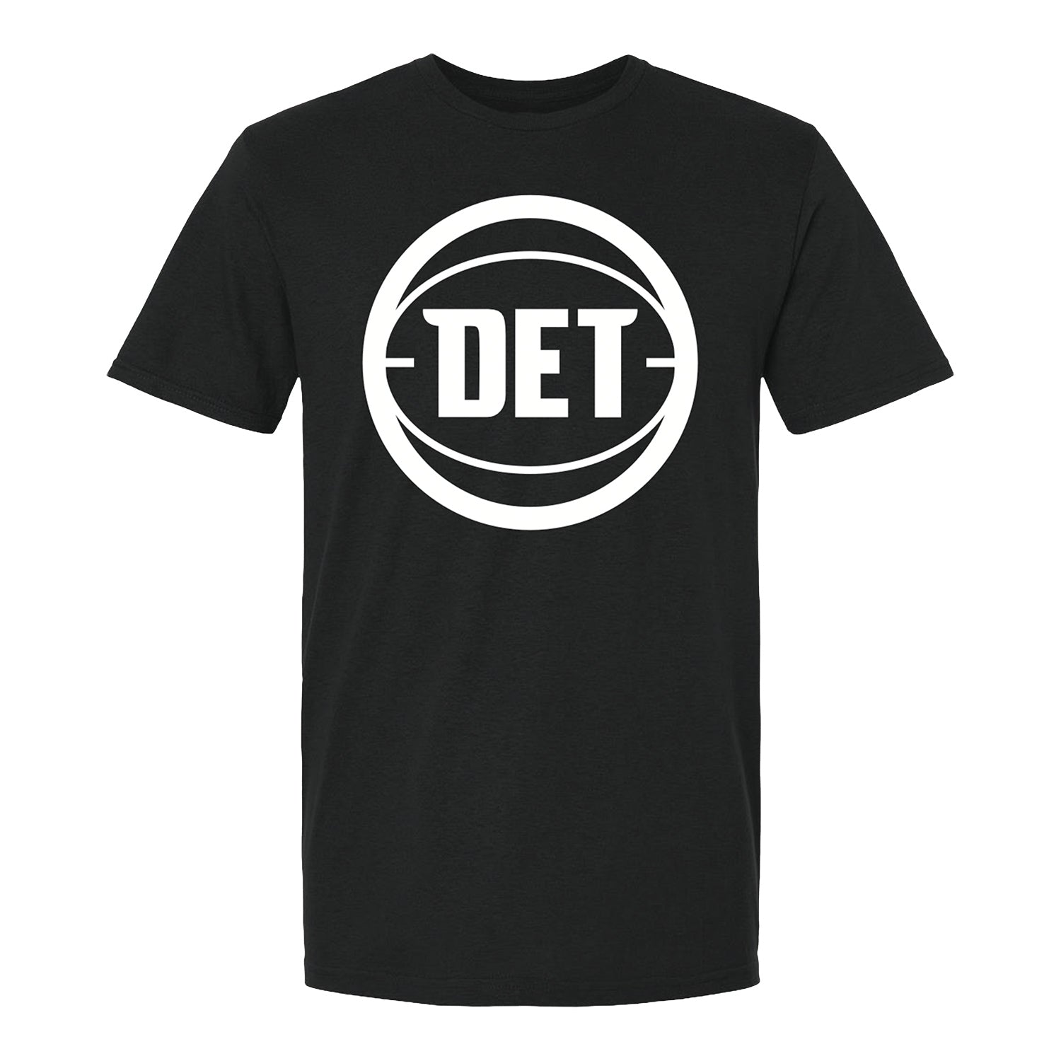 Detroit Pistons Black Secondary Logo T-Shirt in Black - Front View