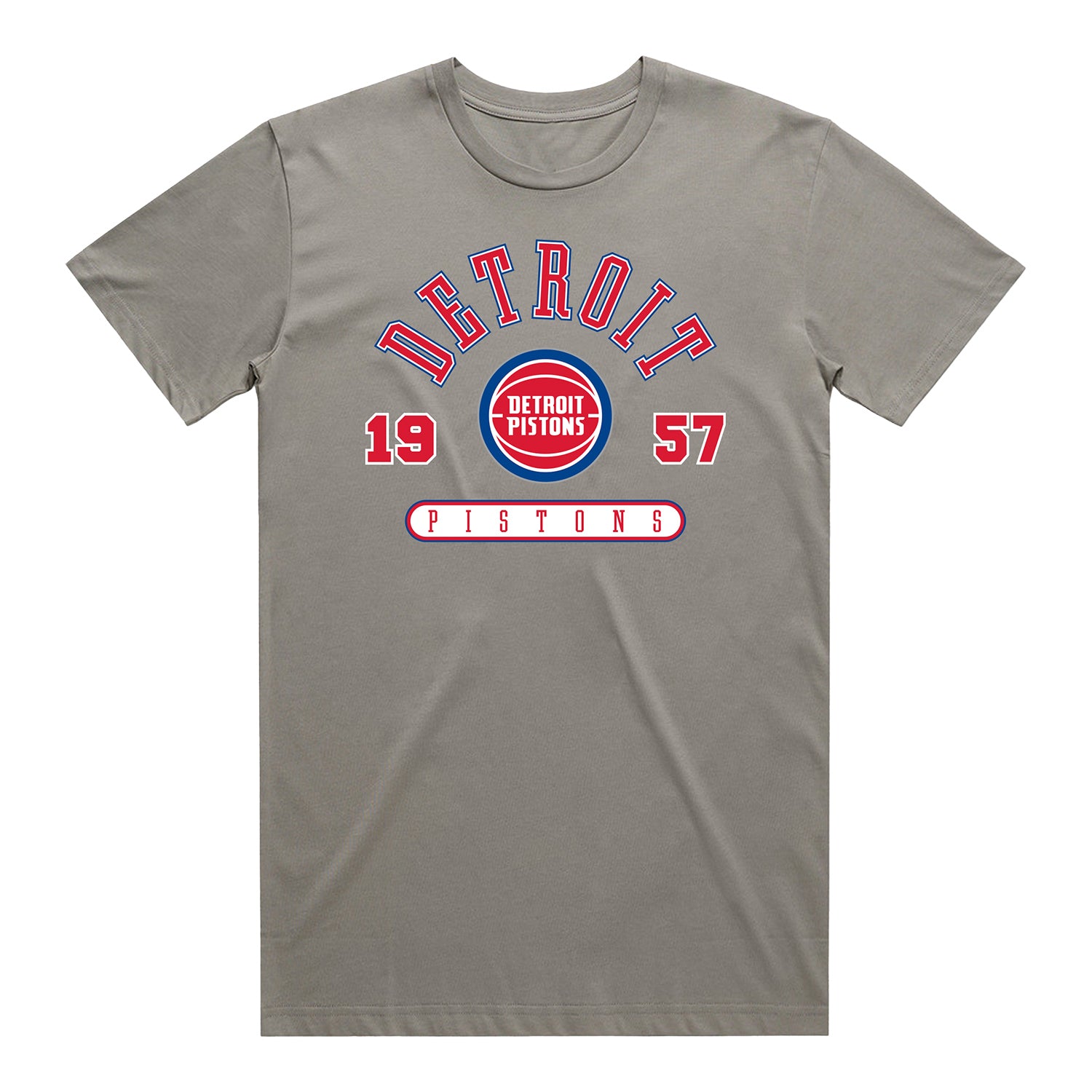 Detroit Pistons Established Gray T-Shirt in Gray - Front View