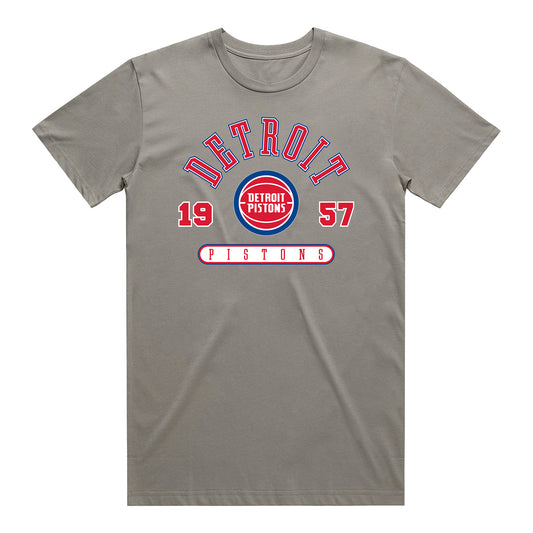 Detroit Pistons Established Gray T-Shirt in Gray - Front View