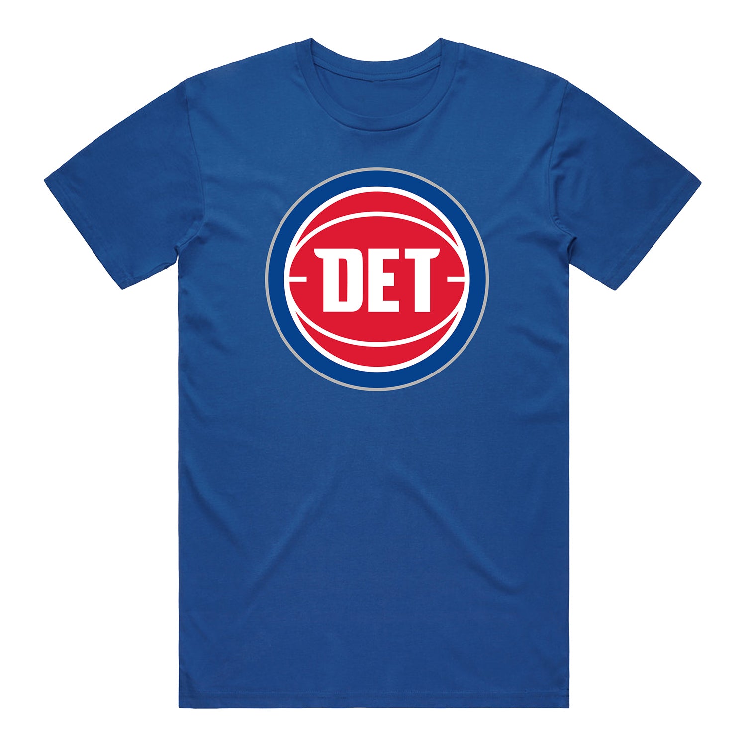 Detroit Pistons Primary Logo Blue T-Shirt in Blue - Front View