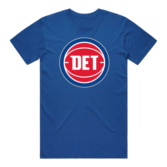 Detroit Pistons Primary Logo Blue T-Shirt in Blue - Front View