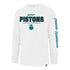 2025-26 City Edition Detroit Pistons 47 Brand Franklin Long Sleeve T-Shirt in White - Front View