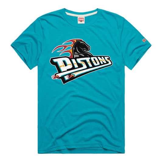 Detroit Pistons Homage Hardwood Classics T-Shirt in Teal - Front View