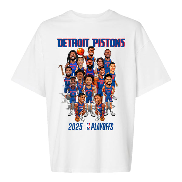 Detroit Pistons Playoffs '25 Roster Caricature T-Shirt