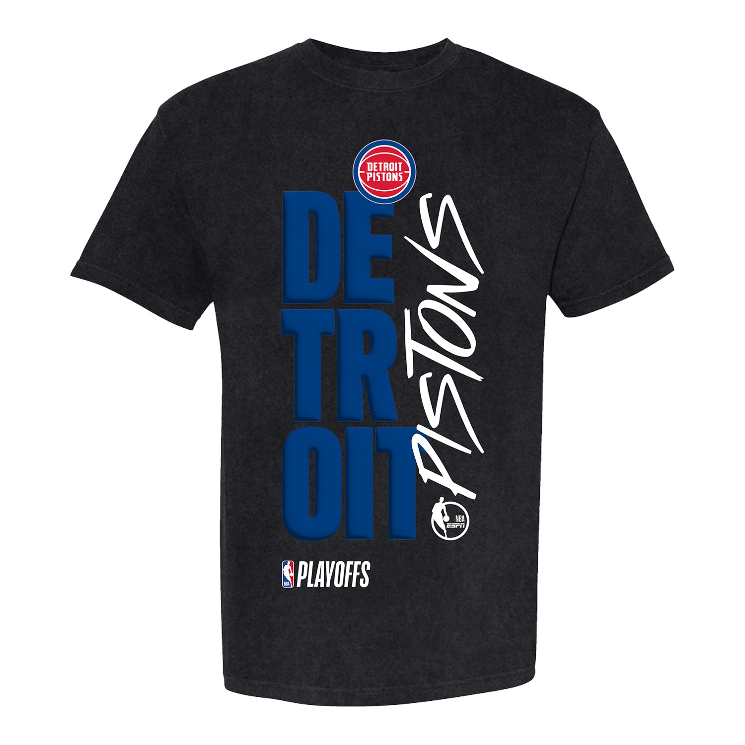 Detroit Pistons Playoffs '26 ESPN T-Shirt in black - Front View