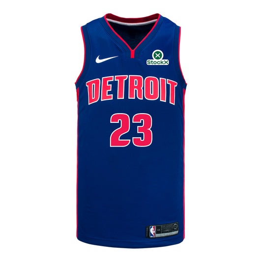  Detroit Pistons Ebuka Okorie Nike Icon Swingman Jersey In Blue - Front View