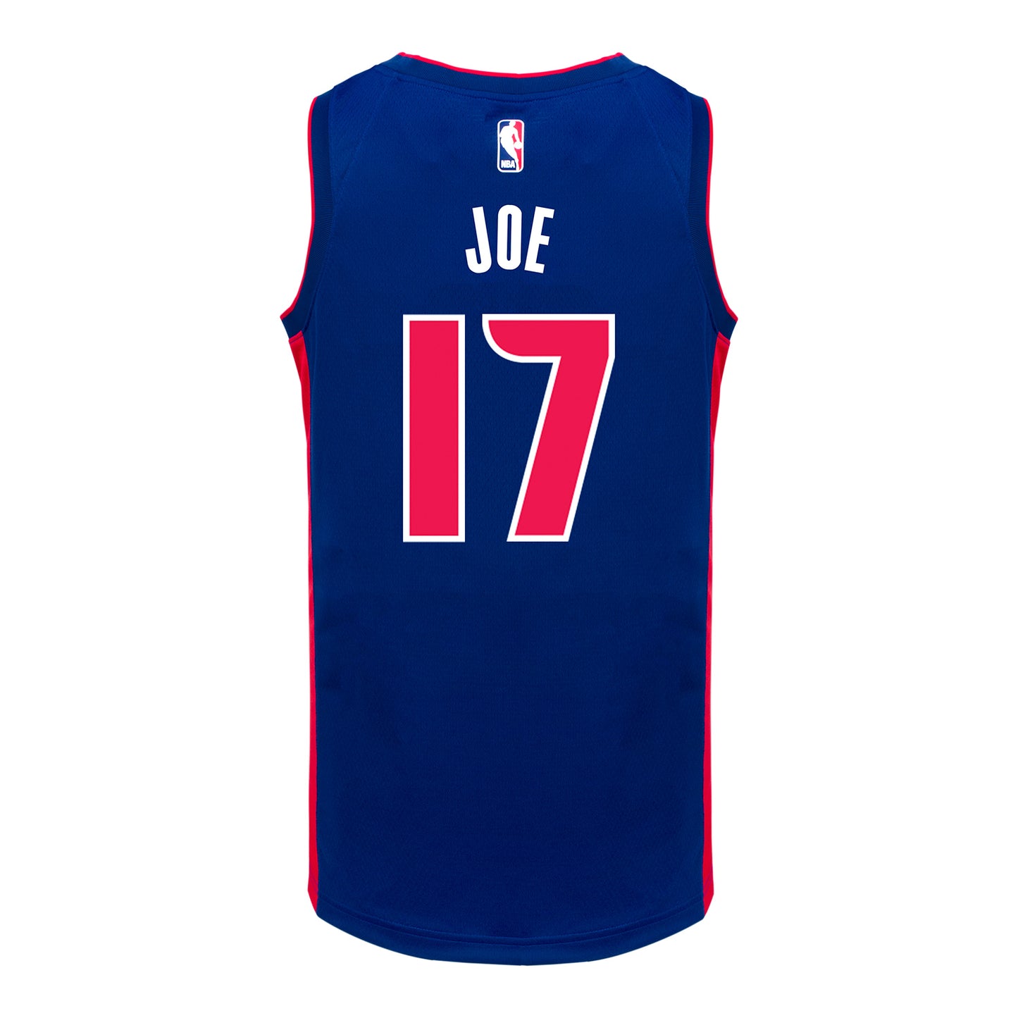 Detroit Pistons Isaiah Joe Nike Icon Swingman Jersey in Blue - Back View