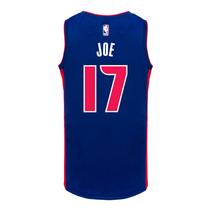 Detroit Pistons Isaiah Joe Nike Icon Swingman Jersey in Blue - Back View