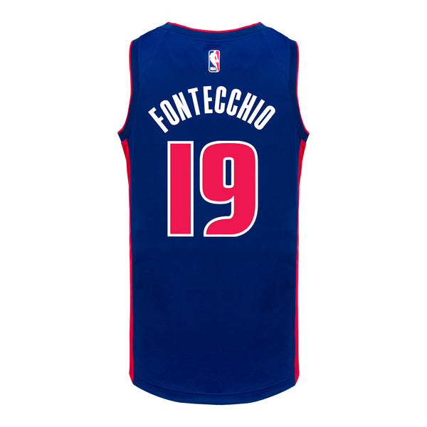 Detroit Pistons Simone Fontecchio Nike Icon Swingman Jersey - 2021-24 - back view