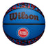 Detroit Pistons Graffiti Full Size Basketball In Blue - Front View