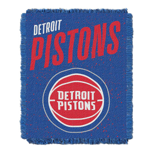 Detroit Pistons Woven Tapestry Throw - Front View