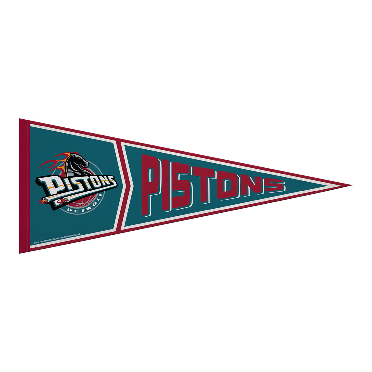 Detroit Pistons Rico Hardwood Classic 12x30 Soft Felt Pennant in Green - Front View