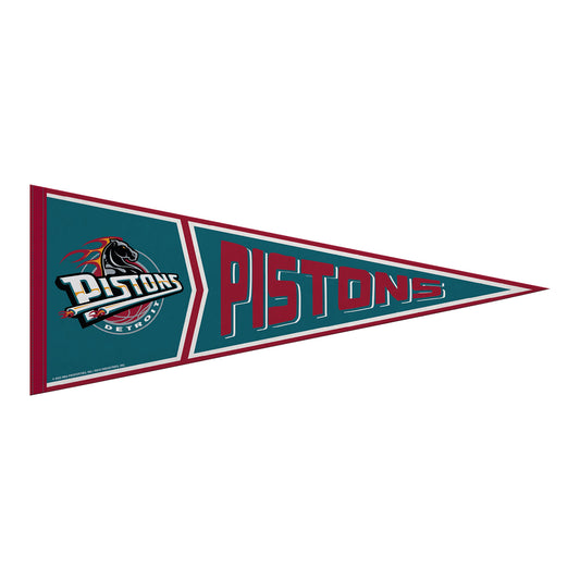 Detroit Pistons Rico Hardwood Classic 12x30 Soft Felt Pennant in Green - Front View